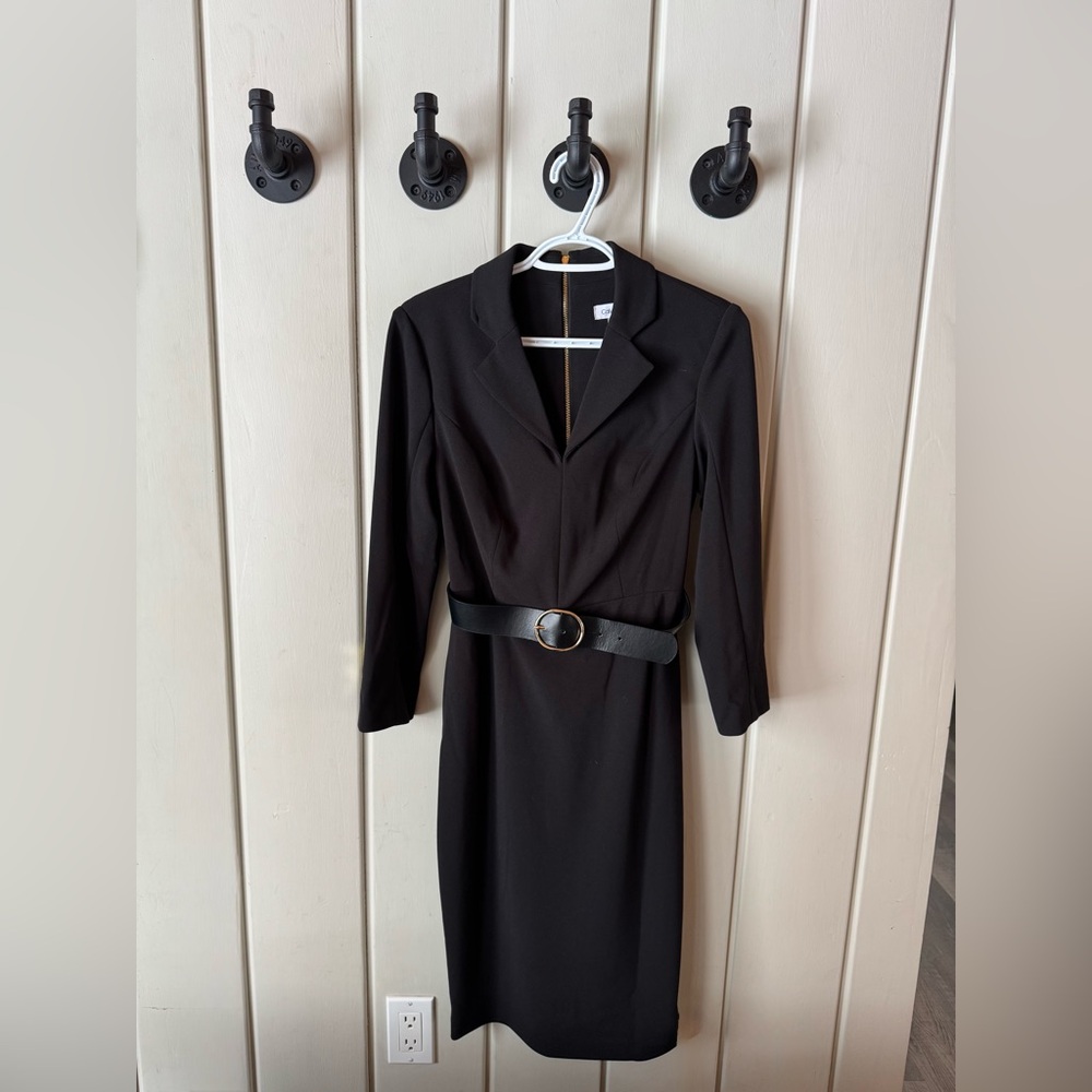 Calvin Klein Black Blazer Midi Dress